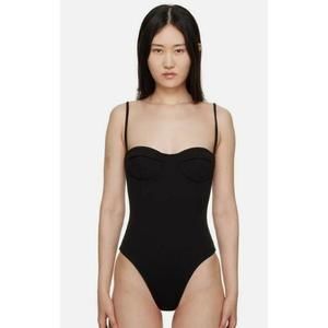 HAIGHT Crepe One Piece Swimsuit Sweetheart Women's Medium Black